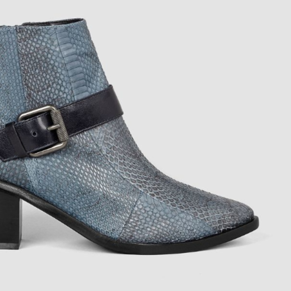Blue snake skin All Saints Python Booties